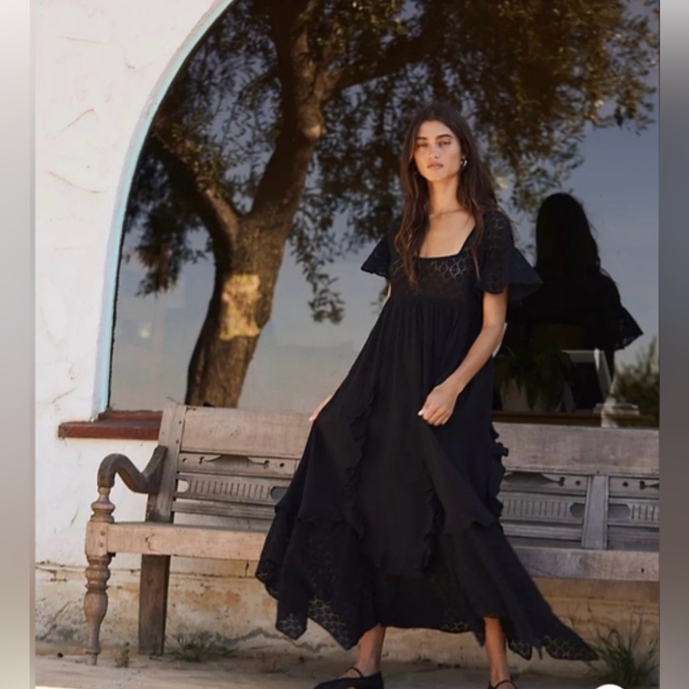 Free People NWT Maxi Dress Bohemian Bring The Romance Midi Flowing